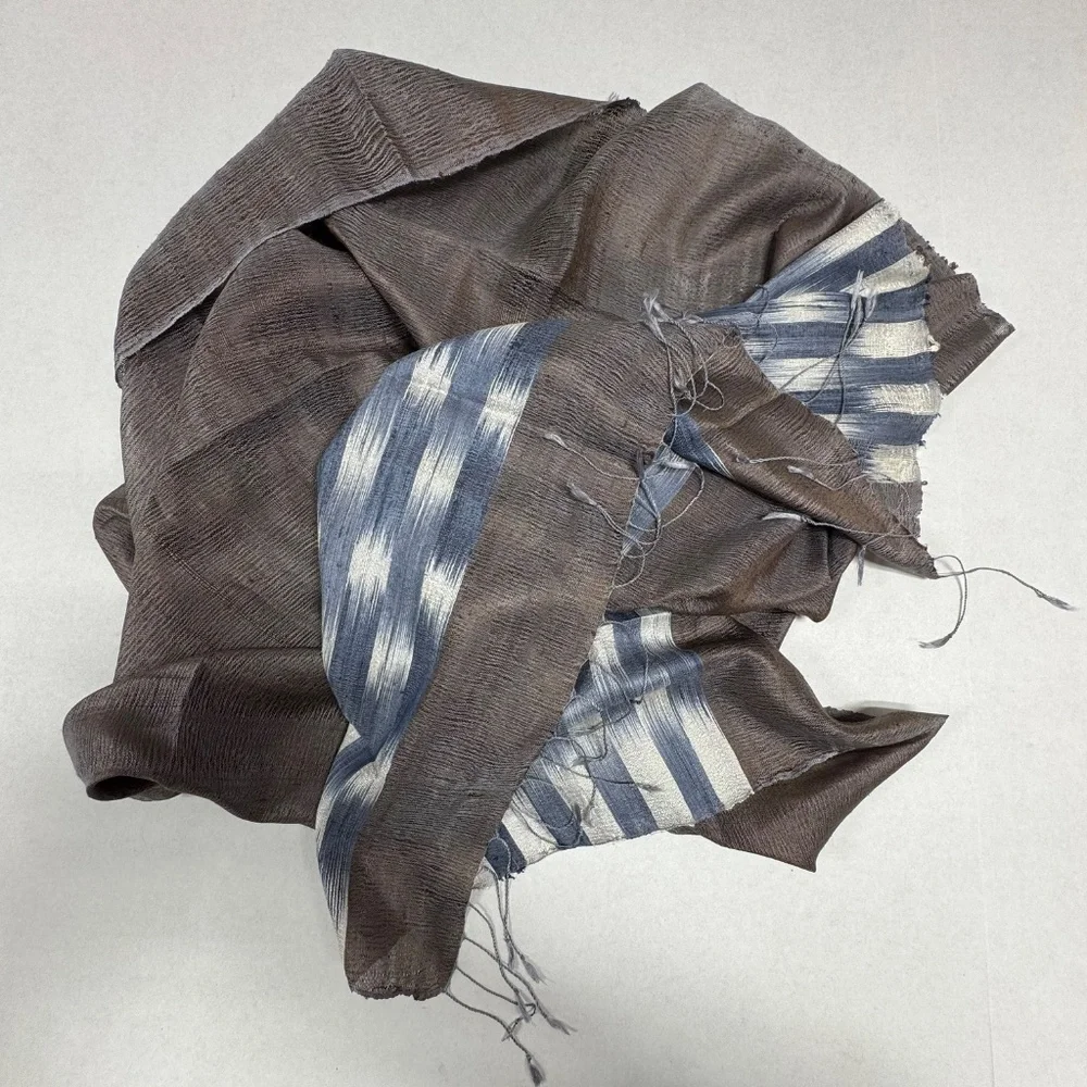 Unisex‎ Silk Scarf With Thin Fringes 68
